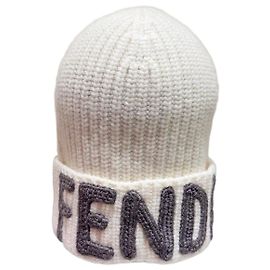 Berretto Fendi in lana bianco Multicolore