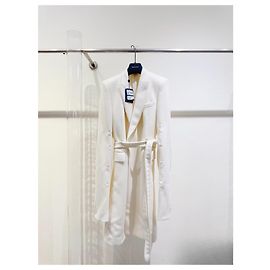 Manteau Louis Vuitton en laine blanc taille 50 Multicolore