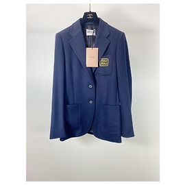 Miu Miu Blazer Jacke aus Wolle Navy Mehrfarben