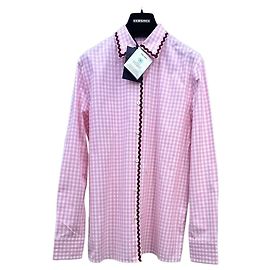 Top Prada in cotone a quadretti rosa e bianco Multicolore
