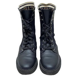 Fendi Combat Chelsea Boots Leather Monogram Black Multiple colors