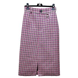 Balenciaga Colorful Check Wool Knit Skirt Multiple colors