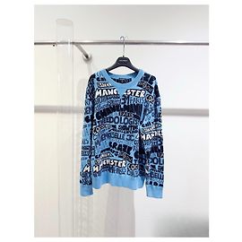 Pull Chanel en coton bleu taille 38 Multicolore
