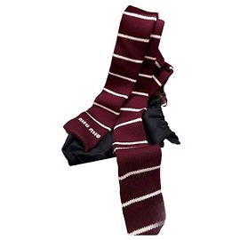 Bufanda Miu Miu de lana a rayas burgundy Multicolor