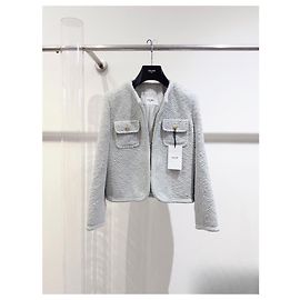 Chaqueta Céline de Tweed Verde Multicolor