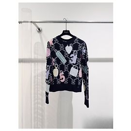 Chanel Strickpullover aus schwarzem Kaschmir Größe 34 Mehrfarben