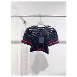 Top Louis Vuitton Plissé en Polyester Noir Multicolore