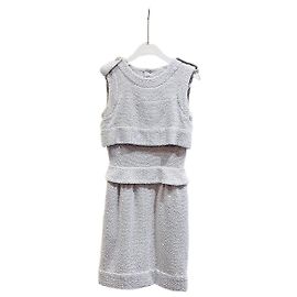 Vestido Chanel de tweed gris Multicolor