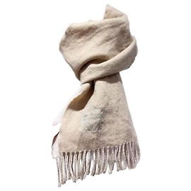 Écharpe Loewe en cachemire bicolore thé au lait et blanc crème Multicolore