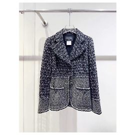 Chanel Tweed Jacke Mehrfarbig Größe 36 Mehrfarben