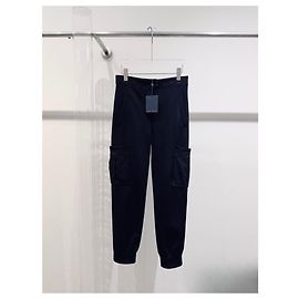 Pantalon Louis Vuitton Monogram en coton bleu marine Multicolore