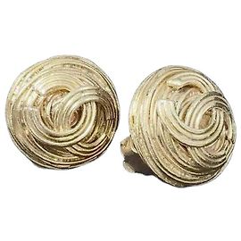 Brincos Chanel dourados de pressão Multicor