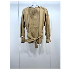 Hermès Oberteil aus Leinen Khaki Mehrfarben