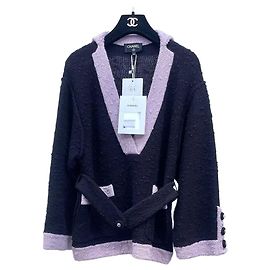 Chanel 24K Malha de lã color-block Multicor