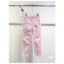 Pantalones Hermès Rosa de Algodón Talla 34 Multicolor