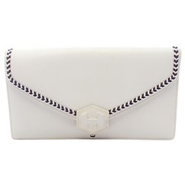 Hermès Hermes Vintage White Leather Clutch Handbag White