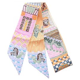 Lenço Hermès Twilly SUPER SILK QUEST Multicor
