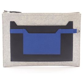 Hermès Hermes Toudou 29 Clutch Handtasche Braun Schwarz Blau