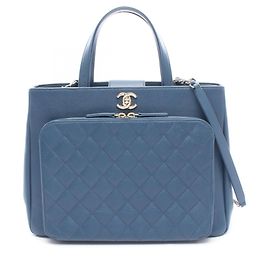 Chanel Business Affinity Matelassé Schultertasche Blau