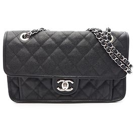 Borsa a tracolla Chanel French Riviera Matelassé Nero