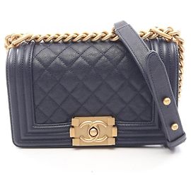 Chanel Boy Small Shoulder Bag Navy blue