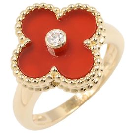 Anello Van Cleef & Arpels Vintage Alhambra Corniola 1PD Rosso D'oro Altro