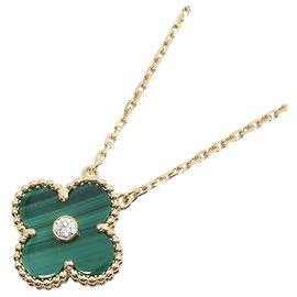 Collier Van Cleef & Arpels Vintage Alhambra Malachite Doré Autre Vert