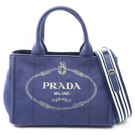 Sac cabas 2-Way Prada CANAPA Bleu Marine