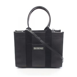 Balenciaga Black Leather Hardware Tote Bag Black