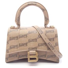 Borsa 2-Way Balenciaga Hourglass XS Marrone Beige