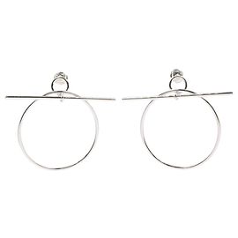Hermès Hermes Echappé PM Sterling Silver Earrings Silvery