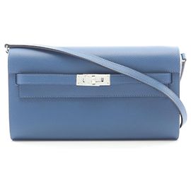 Hermès Bolsa de Ombro Hermes Kelly To Go Blue Tie Azul