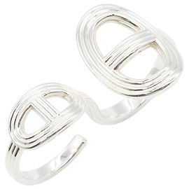 Hermès Hermes Chaine d'Ancre 24 Double Ring Silber
