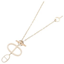 Hermès Hermes Chaine d'Ancre Verso GM Necklace Black White Golden Other