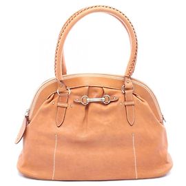 Bolso de mano de piel Christian Dior Castaño