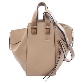 Loewe Hammock Small 2-Way Handbag Brown Beige