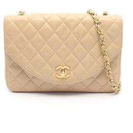 Bolsa de Ombro Chanel Matelassé Small Flap Bege