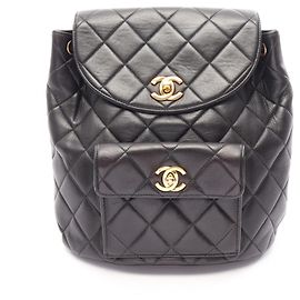Mochila/Bolsa Chanel Matelassé com fecho turnlock e corrente Preto