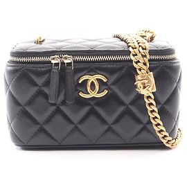 Chanel Matelassé Vanity Shoulder Bag Black