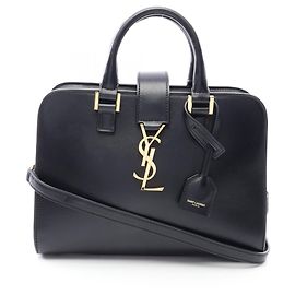 Yves Saint Laurent Black Leather Handbag Black