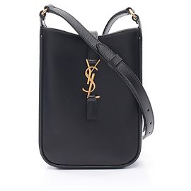 Bolso de hombro vertical mini de piel negra Yves Saint Laurent Negro