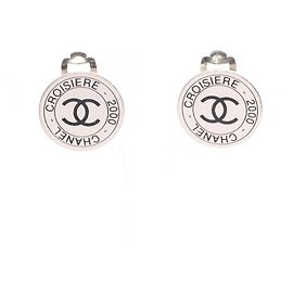 Orecchini a clip Chanel Coco Mark Circle Silver Argento