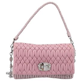 Miu Miu Crystal 2way Matelasse Leather Small Rose