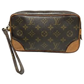 Sac Pochette Louis Vuitton Marly Dragonne PM Marron