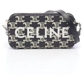 Céline Bolso Horizontal Celine Triomphe Negro Blanco Crudo