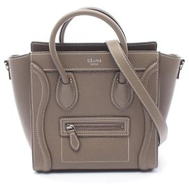 Céline Celine Luggage Nano Shopper 2-Way Handbag Brown
