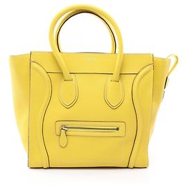 Céline Celine Luggage Mini Shopper Handtasche Gelb