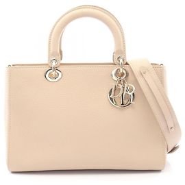 Christian Dior Dior Lady D-Sire Medium 2-Way Handbag Beige