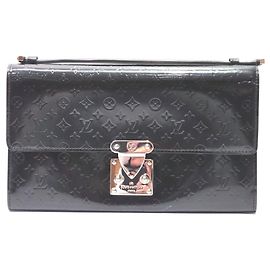 Louis Vuitton Pochette Anouchka MM Clutch Bag Black