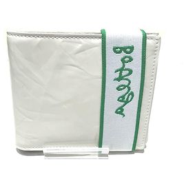 Portefeuille bi-fold Bottega Veneta Blanc Vert